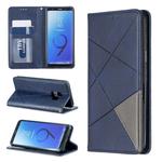 Rhombus Texture Horizontal Flip Magnetic Leather Case with Holder & Card Slots & Wallet For Galaxy S9(Blue)