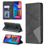 Rhombus Texture Horizontal Flip Magnetic Leather Case with Holder & Card Slots & Wallet For Galaxy A20 / A30(Black)