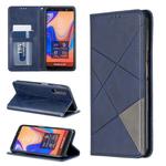 Rhombus Texture Horizontal Flip Magnetic Leather Case with Holder & Card Slots For Galaxy A7 (2018)(Blue)