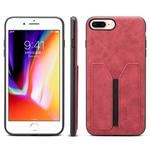 PU + TPU Protective Case with Card Slots for iPhone 7 Plus / 8 Plus(Red)