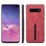 PU + TPU Protective Case with Card Slots for Galaxy S10(Red)