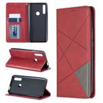 Rhombus Texture Horizontal Flip Magnetic Leather Case with Holder & Card Slots For Huawei P Smart Z / Y9 Prime (2019)(Red)