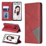Rhombus Texture Horizontal Flip Magnetic Leather Case with Holder & Card Slots For Huawei P Smart 2019 / Honor 10 Lite(Red)
