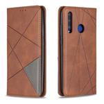 Rhombus Texture Horizontal Flip Magnetic Leather Case with Holder & Card Slots For Huawei P Smart+ 2019 / Honor 10i (Honor 20 lite)(Brown)