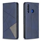 Rhombus Texture Horizontal Flip Magnetic Leather Case with Holder & Card Slots For Huawei P Smart+ 2019 / Honor 10i (Honor 20 lite)(Blue)