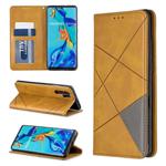 Rhombus Texture Horizontal Flip Magnetic Leather Case with Holder & Card Slots For Huawei P30 Pro(Yellow)