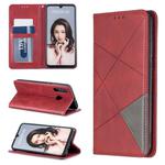 Rhombus Texture Horizontal Flip Magnetic Leather Case with Holder & Card Slots For Huawei P30 lite / nova 4e(Red)