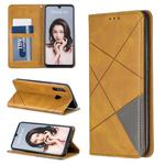 Rhombus Texture Horizontal Flip Magnetic Leather Case with Holder & Card Slots For Huawei P30 lite / nova 4e(Yellow)