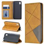 Rhombus Texture Horizontal Flip Magnetic Leather Case with Holder & Card Slots For Huawei Y5 (2019) / Honor 8S(Yellow)