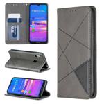 Rhombus Texture Horizontal Flip Magnetic Leather Case with Holder & Card Slots For Huawei Y6 (2019) / Honor Play 8A(Grey)