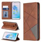 Rhombus Texture Horizontal Flip Magnetic Leather Case with Holder & Card Slots For Huawei Honor 7A / Y6 (2018)(Brown)