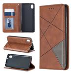 Rhombus Texture Horizontal Flip Magnetic Leather Case with Holder & Card Slots For Xiaomi Redmi 7A(Brown)