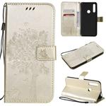 Tree & Cat Pattern Pressed Printing Horizontal Flip PU Leather Case with Holder & Card Slots & Wallet & Lanyard For Huawei P Smart Z / Y9 Prime 2019(Gold)