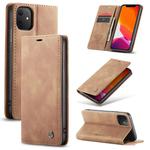 CaseMe-013 Multifunctional Horizontal Flip Leather Case with Card Slot & Holder & Wallet for iPhone 11(Brown)
