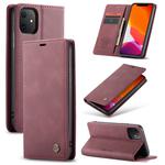 CaseMe-013 Multifunctional Horizontal Flip Leather Case with Card Slot & Holder & Wallet for iPhone 11(Wine)