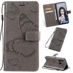 Pressed Printing Butterfly Pattern Horizontal Flip PU Leather Case with Holder & Card Slots & Wallet & Lanyard For Huawei P20 Lite 2019 / Nova 5i(Grey)