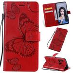 Pressed Printing Butterfly Pattern Horizontal Flip PU Leather Case with Holder & Card Slots & Wallet & Lanyard For Huawei P20 Lite 2019 / Nova 5i(Red)