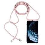 Four-Corner Anti-Fall Transparent TPU Mobile Phone Case With Lanyard for iPhone 11 Pro(Rose Gold)