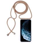 Four-Corner Anti-Fall Transparent TPU Mobile Phone Case With Lanyard for iPhone 11 Pro(Beige)