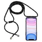 Four-Corner Anti-Fall Transparent TPU Mobile Phone Case With Lanyard for iPhone 11(Black Gold)