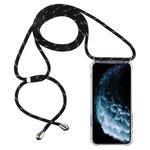 Four-Corner Anti-Fall Trasparent TPU Mobile Phone Case With Lanyard for iPhone 11 Pro Max(Black Gold)
