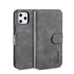 DG.MING Retro Oil Side Horizontal Flip Case with Holder & Card Slots & Wallet for iPhone 11 Pro(Grey)