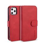 DG.MING Retro Oil Side Horizontal Flip Case with Holder & Card Slots & Wallet for iPhone 11 Pro(Red)