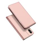 For iPhone X / XS DUX DUCIS Skin Pro Series Shockproof Horizontal Flip Leather Case with Holder & Card Slots & Sleep / Wake-up Function(Rose Gold)