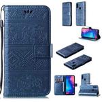 Elephant Embossing Horizontal Flip Leather Case with Holder & Card Slots & Wallet & Lanyard for Xiaomi Redmi Note 7(Blue)