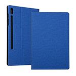 Voltage Stretch Fabric Texture Horizontal Flip Leather Case for Galaxy Tab S6 T860, with Holder(Blue)