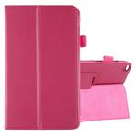 Litchi Texture Horizontal Flip Leather Case with Holder for Galaxy Tab A8.0 T290(Rose Red)