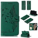 Feather Pattern Litchi Texture Horizontal Flip Leather Case with Wallet & Holder & Card Slots For OnePlus 7 Pro(Green)
