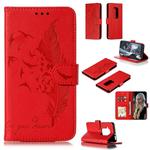 Feather Pattern Litchi Texture Horizontal Flip Leather Case with Wallet & Holder & Card Slots For Motorola One Pro(Red)