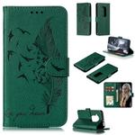 Feather Pattern Litchi Texture Horizontal Flip Leather Case with Wallet & Holder & Card Slots For Motorola One Pro(Green)