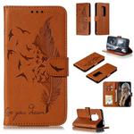 Feather Pattern Litchi Texture Horizontal Flip Leather Case with Wallet & Holder & Card Slots For Motorola One Pro(Brown)