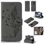 Feather Pattern Litchi Texture Horizontal Flip Leather Case with Wallet & Holder & Card Slots For Motorola Moto G7 Play(Gray)