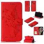 Feather Pattern Litchi Texture Horizontal Flip Leather Case with Wallet & Holder & Card Slots For Xiaomi Redmi 7(Red)