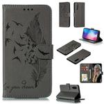 Feather Pattern Litchi Texture Horizontal Flip Leather Case with Wallet & Holder & Card Slots For Xiaomi Mi 9(Gray)