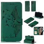 Feather Pattern Litchi Texture Horizontal Flip Leather Case with Wallet & Holder & Card Slots For Xiaomi Mi CC9(Green)