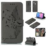 Feather Pattern Litchi Texture Horizontal Flip Leather Case with Wallet & Holder & Card Slots For Huawei Y6 (2019) / Honor Play 8A(Gray)