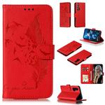 Feather Pattern Litchi Texture Horizontal Flip Leather Case with Wallet & Holder & Card Slots For Huawei Honor 20 Pro(Red)