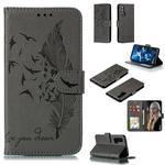 Feather Pattern Litchi Texture Horizontal Flip Leather Case with Wallet & Holder & Card Slots For Huawei Honor 20 Pro(Gray)