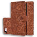 Calf Pattern Double Folding Design Embossed Leather Case with Wallet & Holder & Card Slots For iPhone SE 2020 & 8 & 7(Brown)