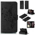 For iPhone 11 Pro Max Feather Pattern Litchi Texture Horizontal Flip Leather Case with Wallet & Holder & Card Slots (Black)