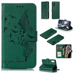 Feather Pattern Litchi Texture Horizontal Flip Leather Case with Wallet & Holder & Card Slots For Galaxy A50(Green)
