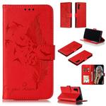 Feather Pattern Litchi Texture Horizontal Flip Leather Case with Wallet & Holder & Card Slots For Galaxy Note 10(Red)