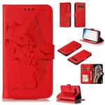 Feather Pattern Litchi Texture Horizontal Flip Leather Case with Wallet & Holder & Card Slots For Galaxy S10(Red)