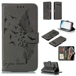 Feather Pattern Litchi Texture Horizontal Flip Leather Case with Wallet & Holder & Card Slots For Galaxy S10(Gray)