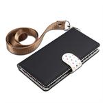 For iPhone 11 Pro Max Wave Point Horizontal Flip Leather Case with Card Slots & Holder & Wallet & Lanyard (Black)