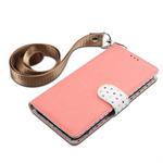 For iPhone 11 Pro Max Wave Point Horizontal Flip Leather Case with Card Slots & Holder & Wallet & Lanyard (Pink)